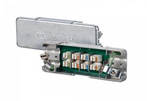 130863-E Cable connector Cat.7 8 pol. fully shielded, grey