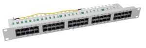 133021050 e-fairline 19" Telephone patch panel 50-fach, Cat.3 RAL 7035 / 1U