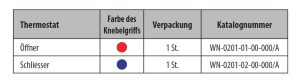 WN-0201-01-00-000/A thermostat KTO Öffner