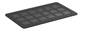 WZ-1718-42-02-161 sheet with filter mat for base frame, roof frame and roof 380x210, RAL 9005
