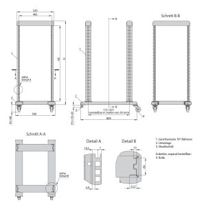 WZ-6026-01-01-011 Rack SRX 24U 1185mm , RAL 7035, load capacity 250kg