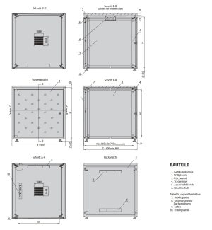 WZ-6729-01-03-161BBL "SJB 19"" without table top 15U" 737 x 600 x 800 , RAL 9005