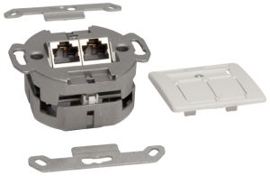 13301152EKR9010 e-fairline outlet Cat.6A, double 8/8 EK-R / RAL9003