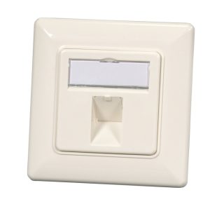 133-011-7171T e-fairline empty housing RAL9010 for 1 module, with centre plate 50x50mm and frame 80x80mm, 1800-01RW