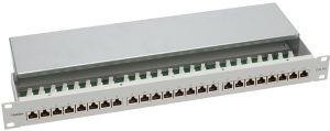 133021124 e-fairline 19" patch panel, Cat.6A 24-port, 500MHz, 10GBase-T RAL 7035