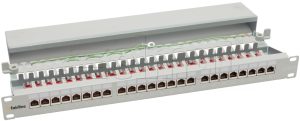 133021324 e-fairline 19" patch panel Cat.6A 24-port, RAL 7035